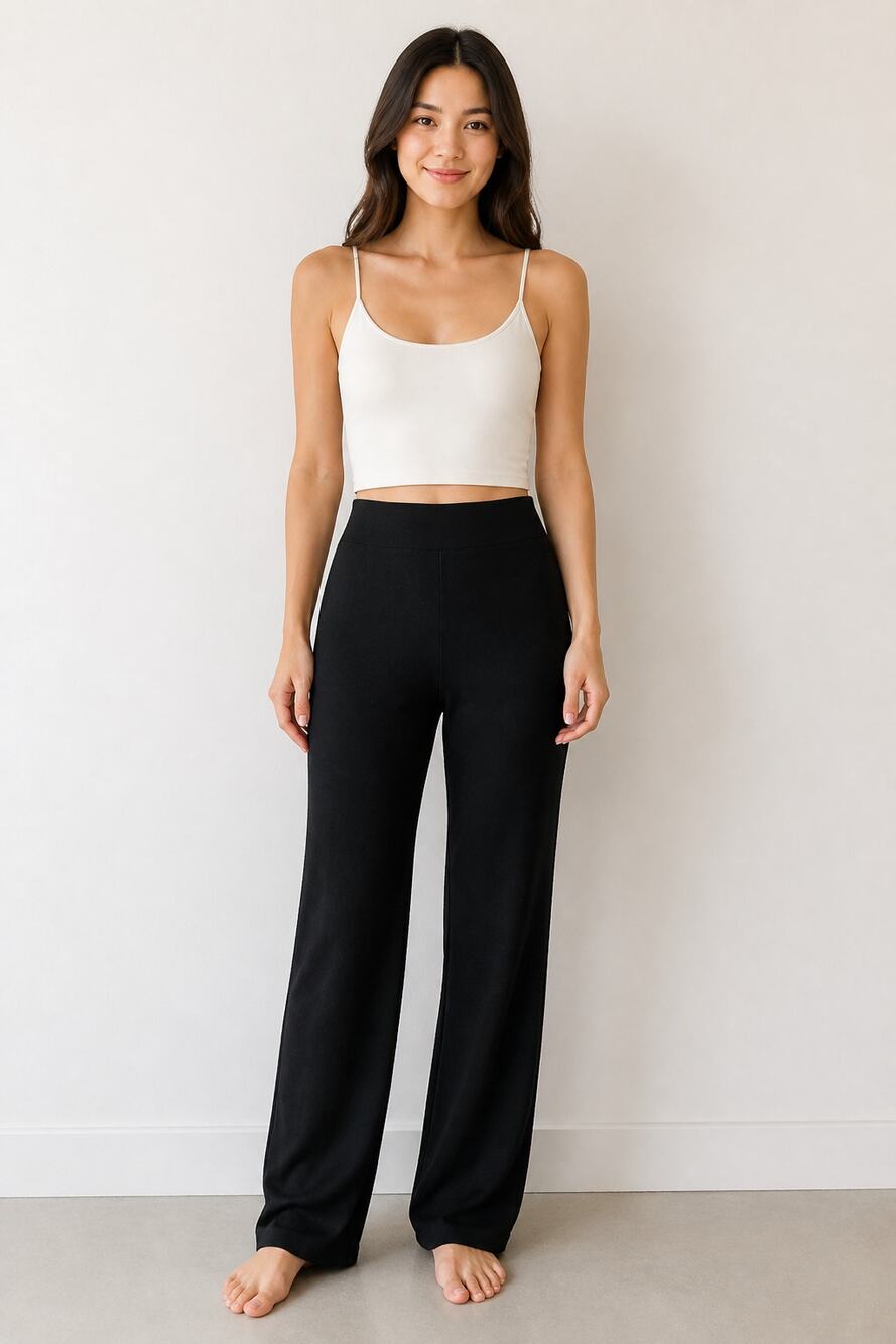 Eileen Fisher Black Straight Leg Pants M - Picture 1 of 9